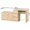 Компьютерный стол три ящика слева с тумбой 900 Мори цвет дуб сонома