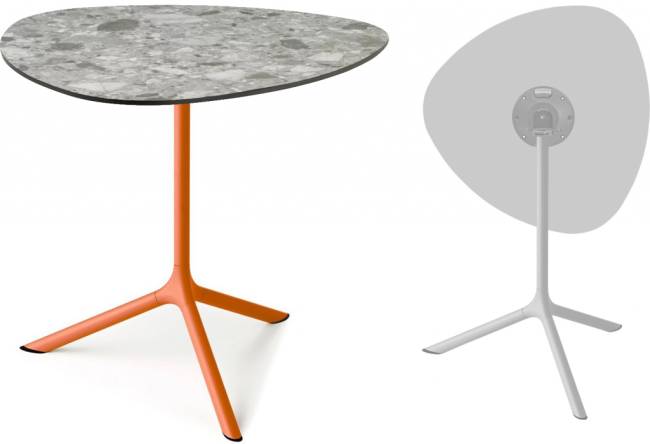 Стол ламинированный обеденный складной Tripe Maxi Folding терракотовый, зернистый 830х830х740 мм