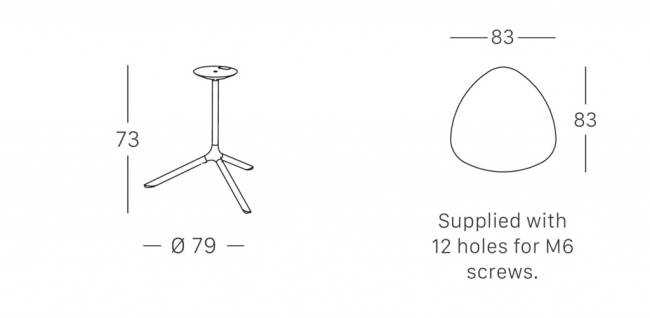 Стол ламинированный обеденный складной Tripe Maxi Folding терракотовый, зернистый 830х830х740 мм