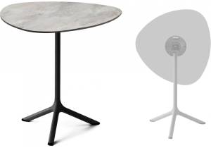 Стол ламинированный обеденный складной Tripe Folding черный, каменный 640х640х740 мм