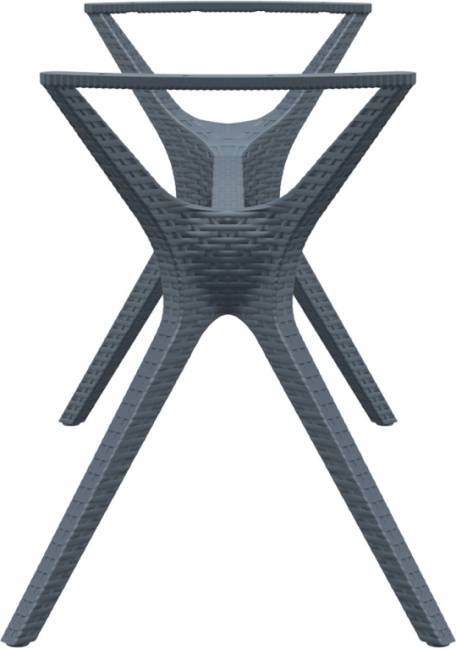 Подстолье пластиковое плетеное Ibiza Legs XL антрацит 1585х580х725 мм