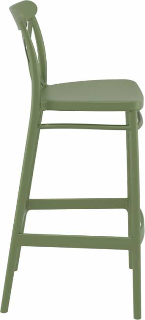 Стул пластиковый барный Cross Bar 75 оливковый 450х520х1060 мм