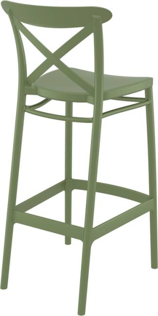 Стул пластиковый барный Cross Bar 75 оливковый 450х520х1060 мм