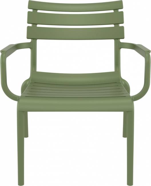 Кресло лаунж пластиковое Paris Lounge оливковый 680х700х760 мм