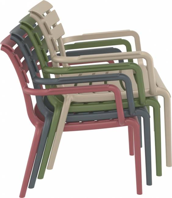 Кресло лаунж пластиковое Paris Lounge оливковый 680х700х760 мм