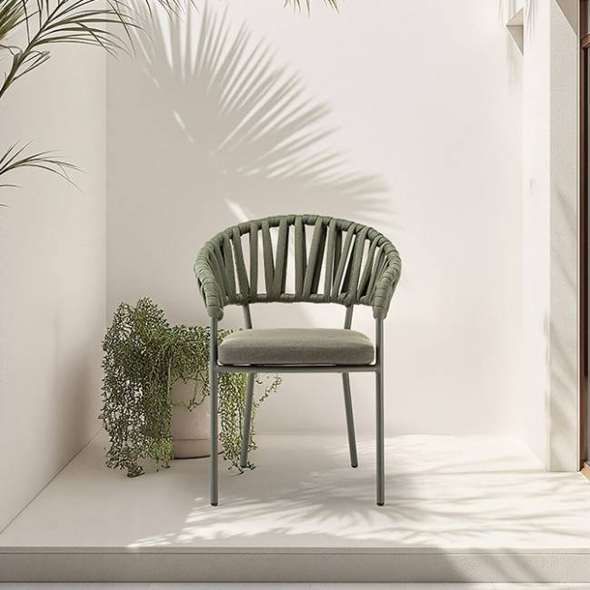 Кресло плетеное с подушкой Victory зеленый 640х630х800 мм