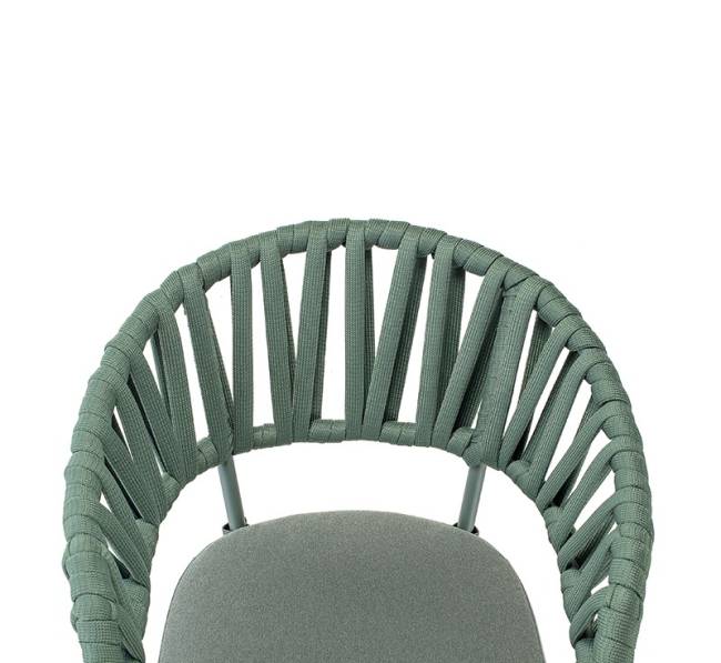 Кресло плетеное с подушкой Victory зеленый 640х630х800 мм