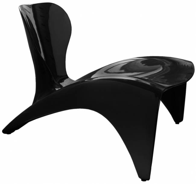 Лаунж-стул пластиковый Isetta Lacquered матовый черный 780х860х620 мм
