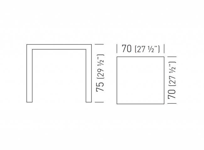 Стол деревянный Together 700х700х750 мм