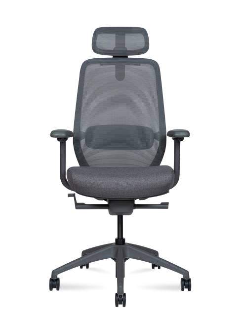 Кресло офисное / Вольта / Volta / серая сетка / серый пластик / база нейлон