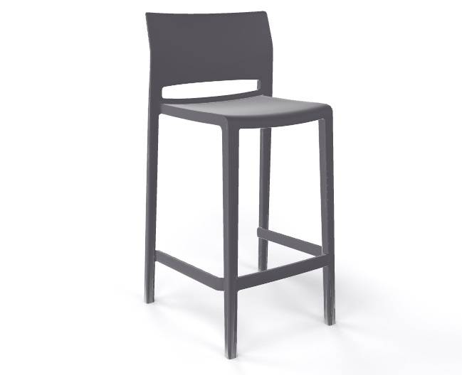 Стул пластиковый полубарный Bakhita 66 серый 480х470х910 мм