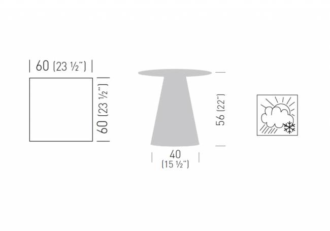Столик ламинированный кофейный Roller Table 600х600х560 мм