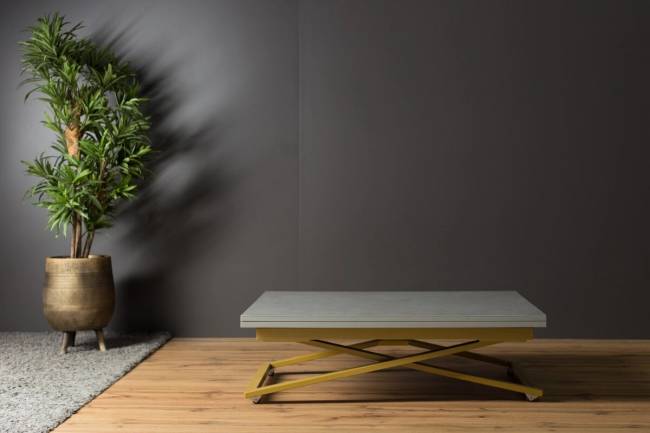 Стол трансформер Левмар Compact P02/S90 (Гриджио/золото) Стол трансформер Левмар Compact P02/S90 (Гриджио/золото)