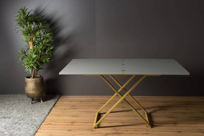 Стол трансформер Левмар Compact P02/S90 (Гриджио/золото) Стол трансформер Левмар Compact P02/S90 (Гриджио/золото)