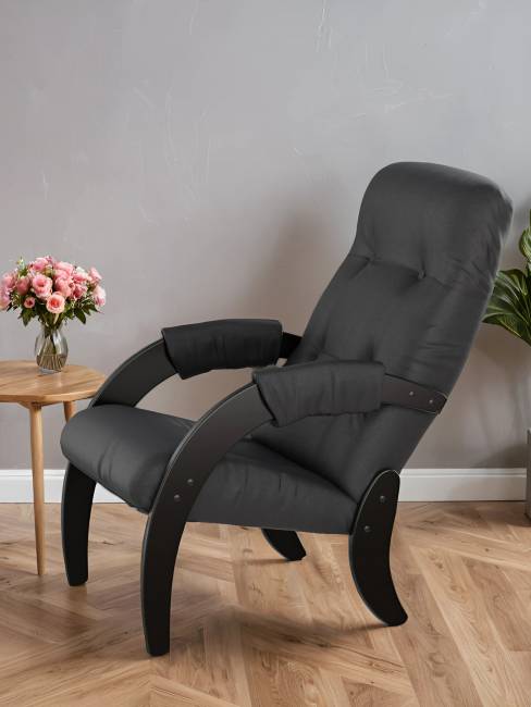 Кресло для отдыха Модель 61 экокожа Дунди 109, каркас венге