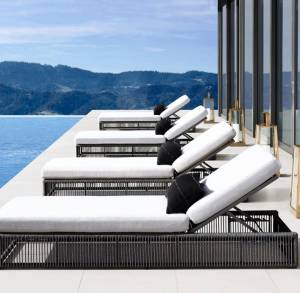 Лежак "Канцлер", из искусственного ротанга, коричневый, серый, темно-серый