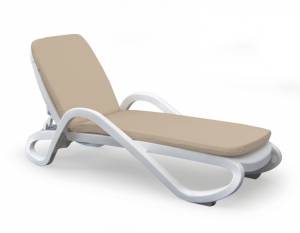 Матрас для шезлонга с креплением липучки бежевый 1860х590х50 мм