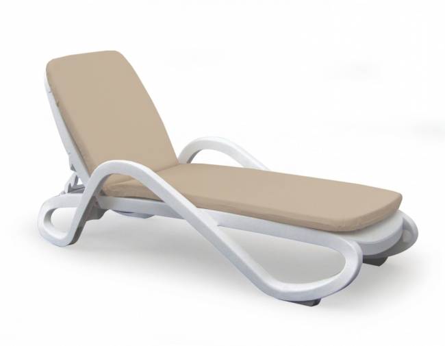 Матрас для шезлонга с креплением липучки бежевый 1860х590х50 мм