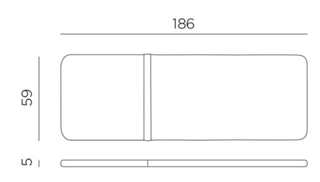 Матрас для шезлонга с креплением липучки бежевый 1860х590х50 мм