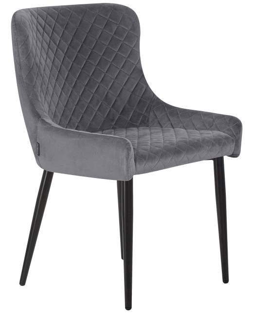 Стул обеденный DOBRIN RICHARD, черные матовые ножки, темно-серый велюр (V108-91)