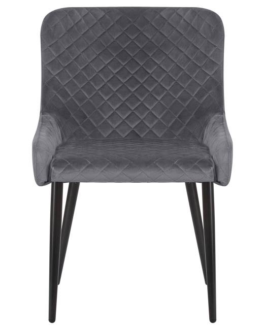 Стул обеденный DOBRIN RICHARD, черные матовые ножки, темно-серый велюр (V108-91)