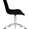 Кресло офисное DOBRIN DORA, чёрный велюр (1922-21), хромированная сталь