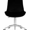 Кресло офисное DOBRIN DORA, чёрный велюр (1922-21), хромированная сталь