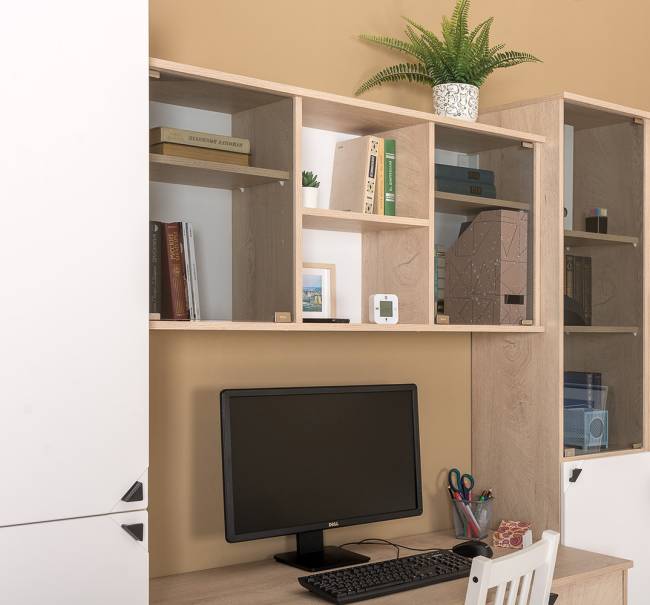 Бостон набор мебели № 29 цвет дуб эндгрейн элегантный/фасады МДФ милк рикамо софт