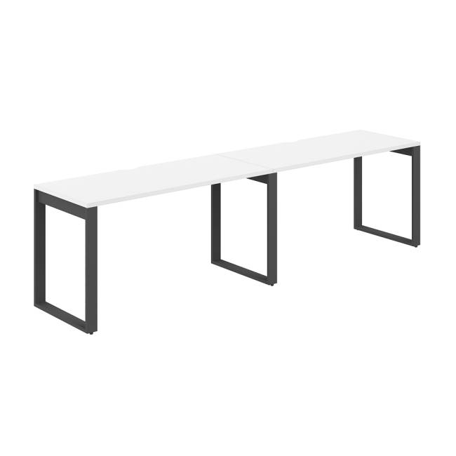 AG.172.WH.V.72.AN / Рабочая станция s-b-s 2800х600х750 / профиль О-образный: 70х20 антрацит; столешница с вырезом; столешница: белый