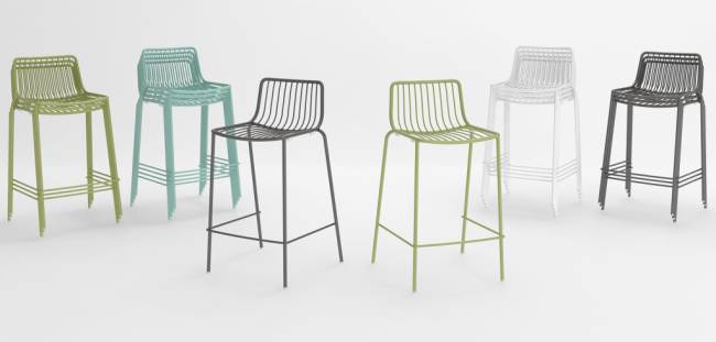 Стул металлический полубарный Nolita серый 495х465х860 мм