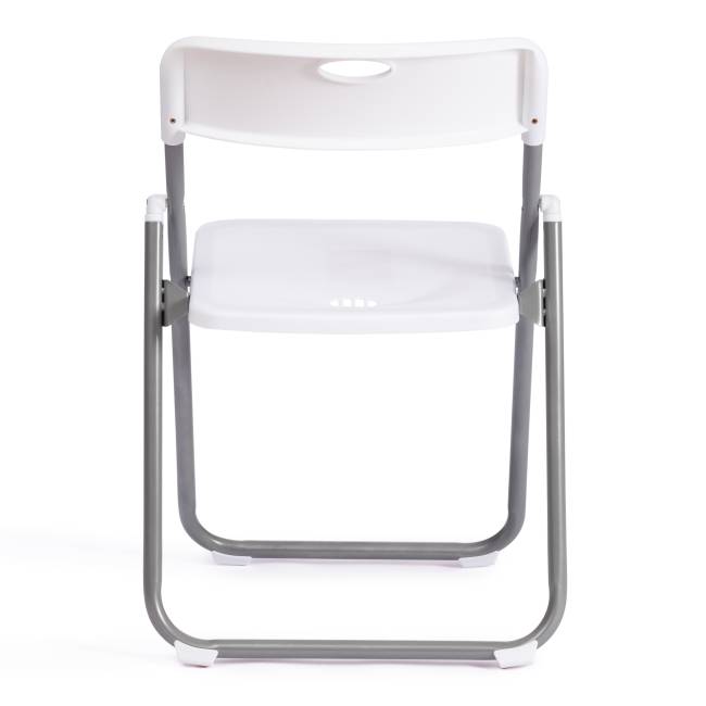 Стул складной Folder/Фолдер (мод. 3017H)/2 шт. в упаковке каркас: металл, сиденье/спинка: пластик, 49х46.5х73.5см, белый/серый  (Комплект из 2 шт.) белый, серый каркас: металл, сиденье/спинка: пластик
