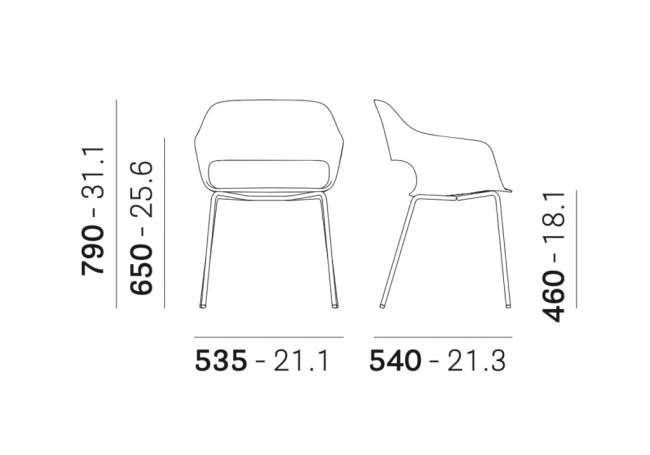 Кресло пластиковое Babila черный, оранжевый 550x520x790 мм