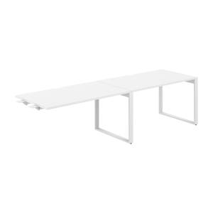 AG.198.WH.V.72.WH / Рабочая станция комбо s-b-s 2800х800х750 / профиль О-образный: 70х20 белый; столешница с вырезом; столешница: белый