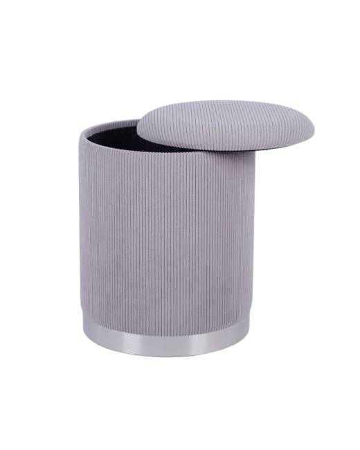 Пуф Эмили с ящиком серебро вельвет серый