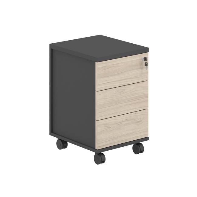 AG.272.AN.AN.AR / Тумба мобильная 3 ящ. метаб.  / корпус:антрацит, топ/дно:антрацит, фасады:ак.равелло
