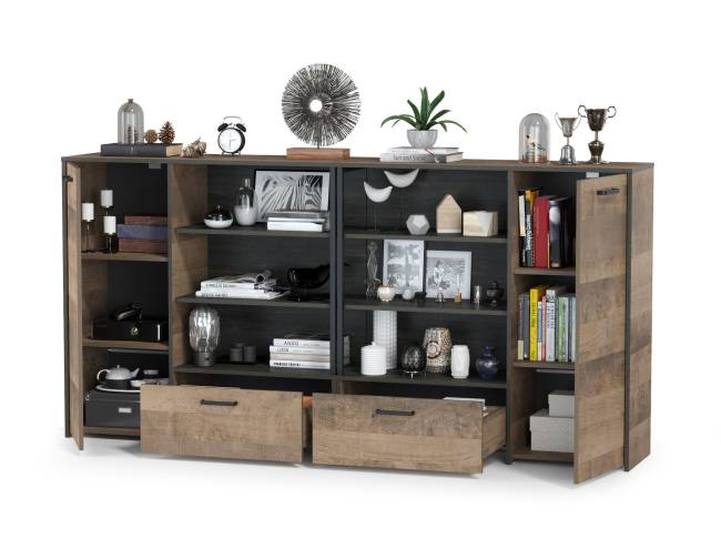 Два комода с дверкой и ящиком Трувор цвет дуб гранж песочный/интра