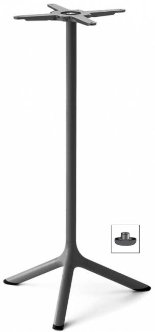 Подстолье металлическое барное Tripe антрацит Ø610х1090 мм Подстолье металлическое барное Tripe антрацит Ø610х1090 мм