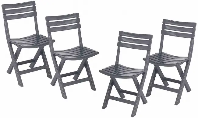 Набор стульев складных пласт. BIRKI антрацит