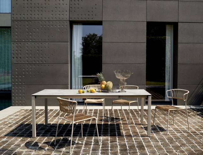 Стол ламинированный раздвижной Pranzo Extendable тортора, каменный 1600-2100х890х750 мм