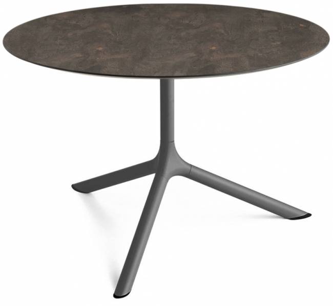 Столик ламинированный кофейный Tripe Maxi антрацит, кортен Ø800х510 мм