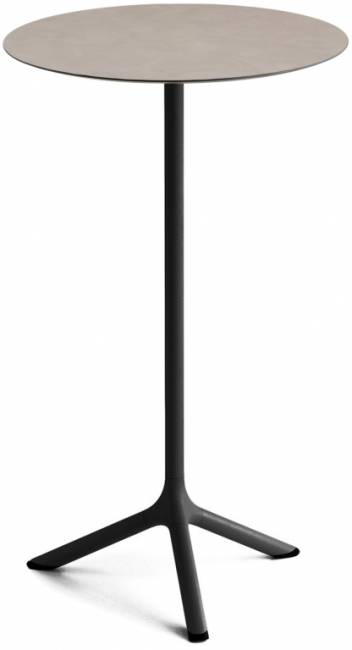 Стол ламинированный барный Tripe черный, тортора шпатель Ø600х1100 мм