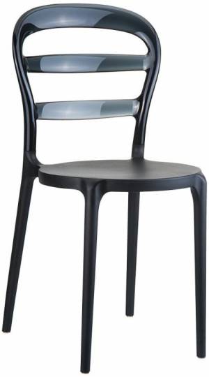 Стул пластиковый Miss Bibi черный 420х500х850 мм