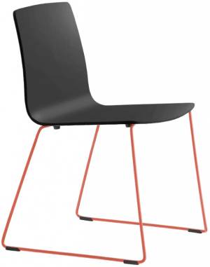 Стул пластиковый на полозьях Inga оранжевый, черный 540х540х800 мм