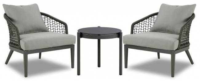 Комплект плетеной мебели Lounge антрацит