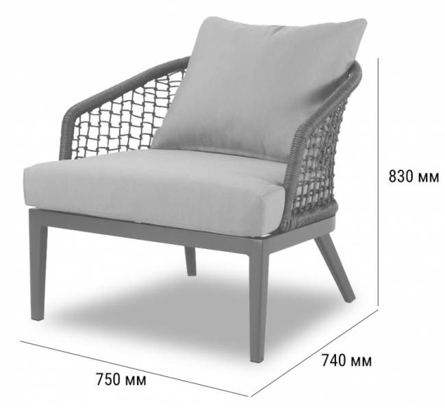 Комплект плетеной мебели Lounge антрацит