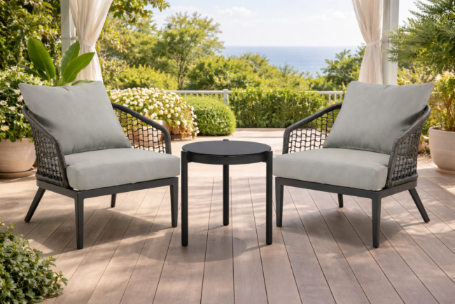 Комплект плетеной мебели Lounge антрацит