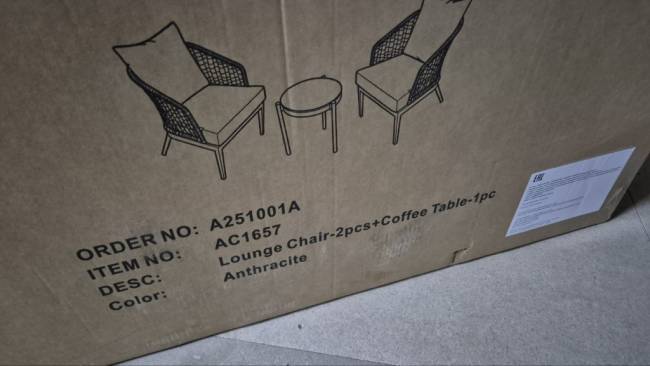 Комплект плетеной мебели Lounge антрацит