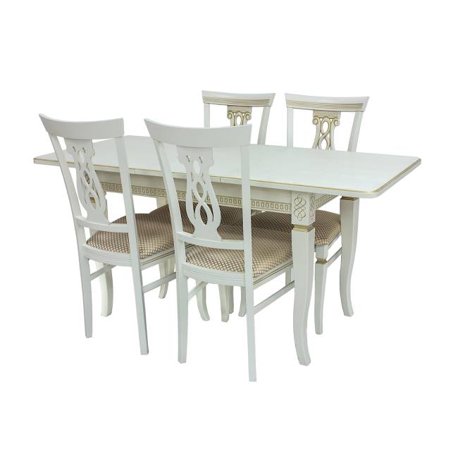 Набор мебели для кухни Leset Дакота 1Р + Юта Слоновая кость патина золото Атина золотой