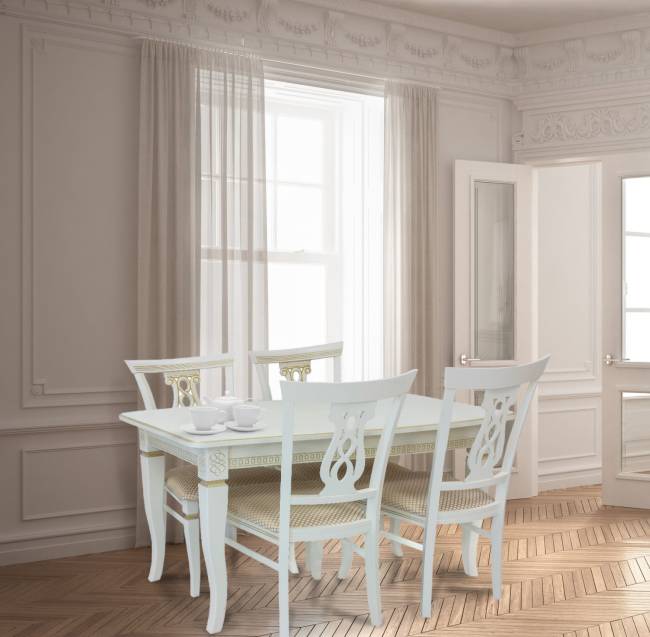 Набор мебели для кухни Leset Дакота 1Р + Юта Слоновая кость патина золото Атина золотой