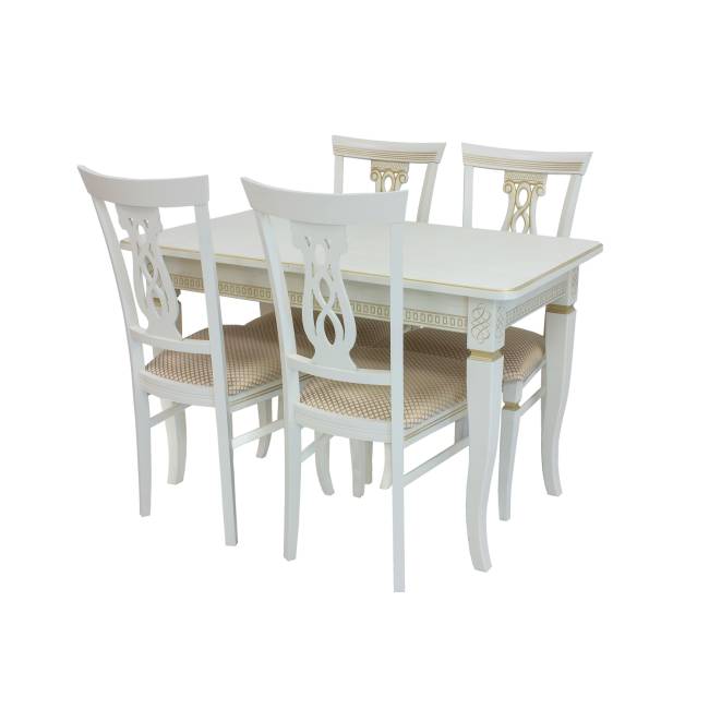 Набор мебели для кухни Leset Дакота 1Р + Юта Слоновая кость патина золото Атина золотой